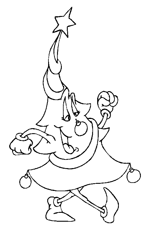 Walking Christmas tree coloring book